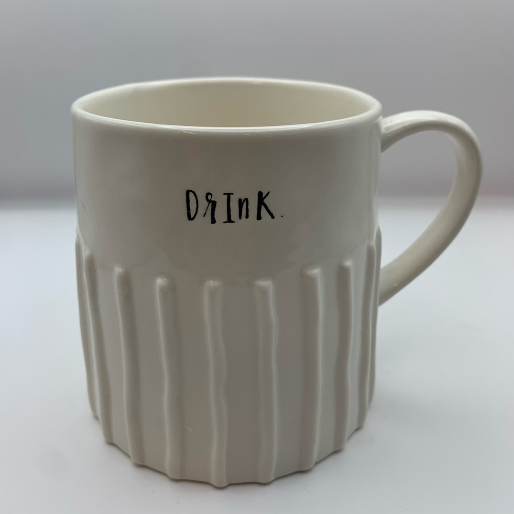 Rae Dunn ribbed DRINK coffee mug